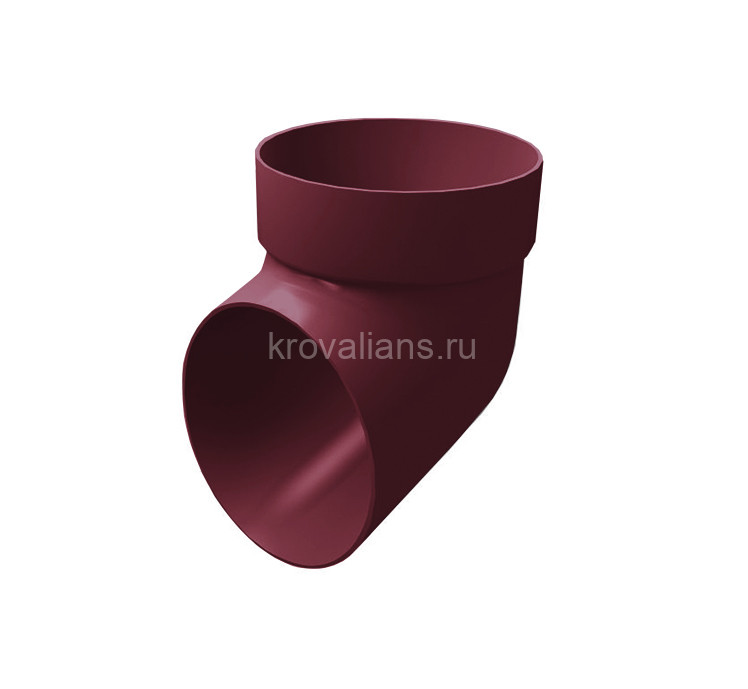 GL Standart 120/87 Колено сливное ПВХ Grand Line бордо (RAL 3005) (30 шт./уп.)