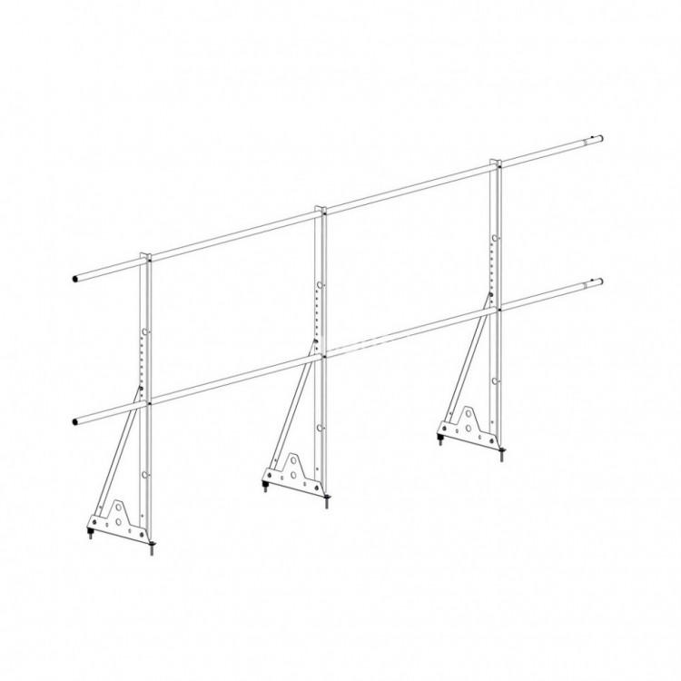 Ограждение ROOFsystems ECONOM d-25 (круг) H-1200/3,0м NEXT ТУ (Т-обр. Опора) RAL8017