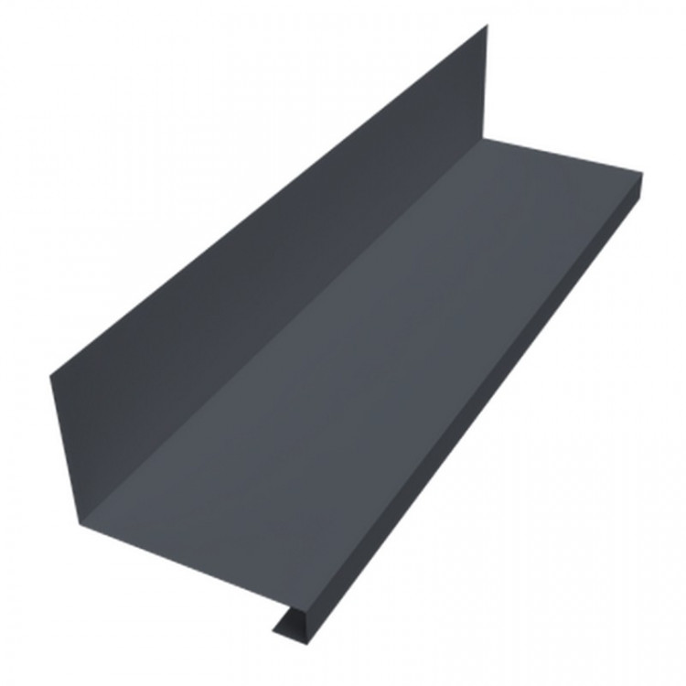 Планка примыкание нижнее к трубе фальц Grand Line 0,5 Velur X RAL 7024 мокрый асфальт (2м) Планка примыкание нижнее к трубе фальц Grand Line 0,5 Velur X RAL 7024 мокрый асфальт (2м)