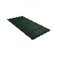 Металлочерепица Grand Line (Гранд Лайн) квинта плюс c 3D резом 0,5 GreenСoat Pural Matt RAL 6020 /1 кв.м./