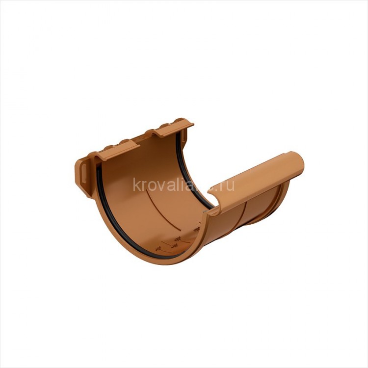 Galeco PVC 152 130/100  Соединитель желоба Шоколад RAL 8017  (25шт/уп)