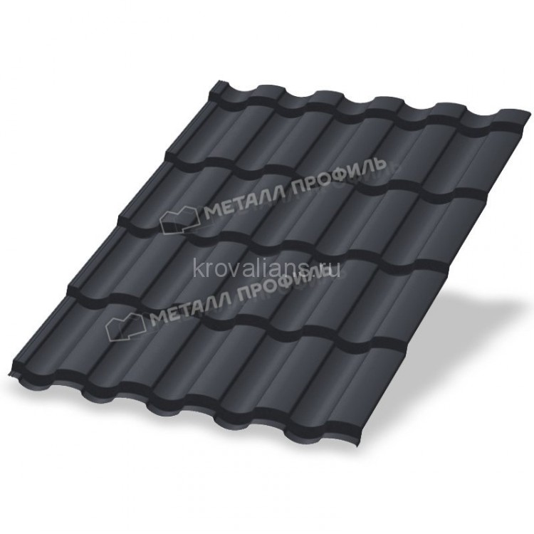 Металлочерепица МеталлПрофиль Монтекристо-S (Colorcoat Prisma-03-7024-0.5) /1 кв.м./