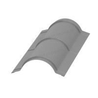 МеталлПрофиль Планка конька круглого R110х2000 (Colorcoat Prisma-03-9006-0.5) /1 шт/