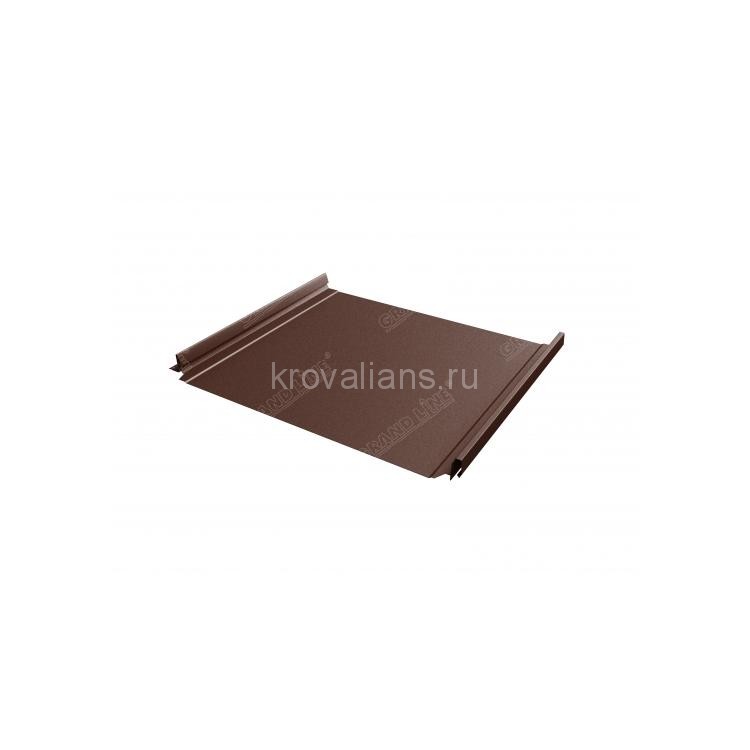 Фальцевая кровля Grand Line (Гранд Лайн) Кликфальц Pro 0,45 Полиэстер (RAL 8017) 1 кв.м.