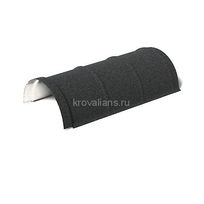 Конек полукруглый одинарный рядовой AeroDek (Аэродек) (Черный Бриллиант) /1 шт/