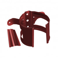 GL Standart 120/87 Хомут трубы металлический на дерево Grand Line ПВХ бордо (RAL 3005) (100 шт./уп.)