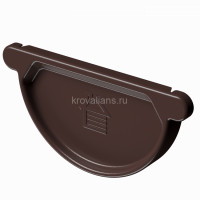 Docke STAL PREMIUM 125/90 мм Заглушка желоба Шоколад RAL8019 40шт/упак
