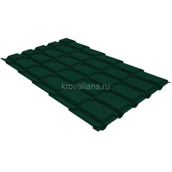 Металлочерепица Grand Line (Гранд Лайн) квадро 0,45 PE RAL 6005 /1 кв.м./