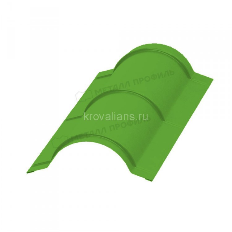 МеталлПрофиль Планка конька круглого R110х2000 NormanMP (Полиэстер-01-6018-0.5) /1 шт/