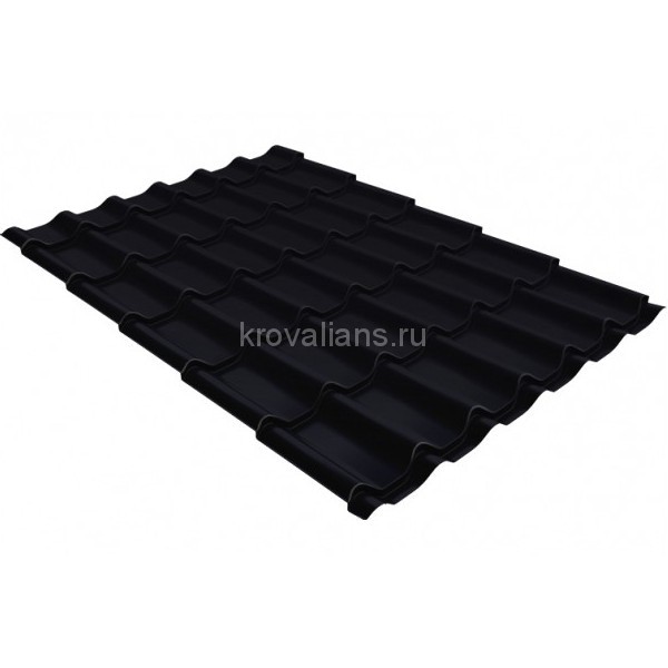 Металлочерепица Grand Line (Гранд Лайн) классик 0,5 PurLite Мatt RAL 9005 /1 кв.м./