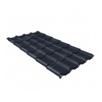 Металлочерепица камея Grand Line 0,5 Drap TX RAL 7024 мокрый асфальт