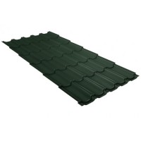 Металлочерепица Grand Line (Гранд Лайн) квинта плюс 0,5 GreenCoat Pural Matt RAL 6020 /1 кв.м./