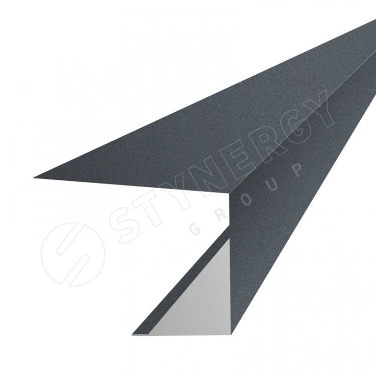 Планка завершающая фасадная 3000 Фальц Stynergy (CORUNDUM50Matt-RAL7011-0.5)