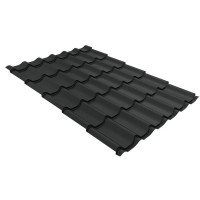 Металлочерепица камея Grand Line 0,5 Drap TX RAL 7016 антрацитово-серый