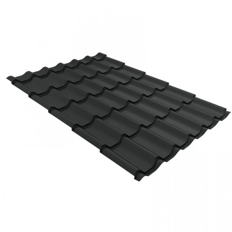 Металлочерепица камея Grand Line 0,5 Drap TX RAL 7016 антрацитово-серый Металлочерепица камея Grand Line 0,5 Drap TX RAL 7016 антрацитово-серый