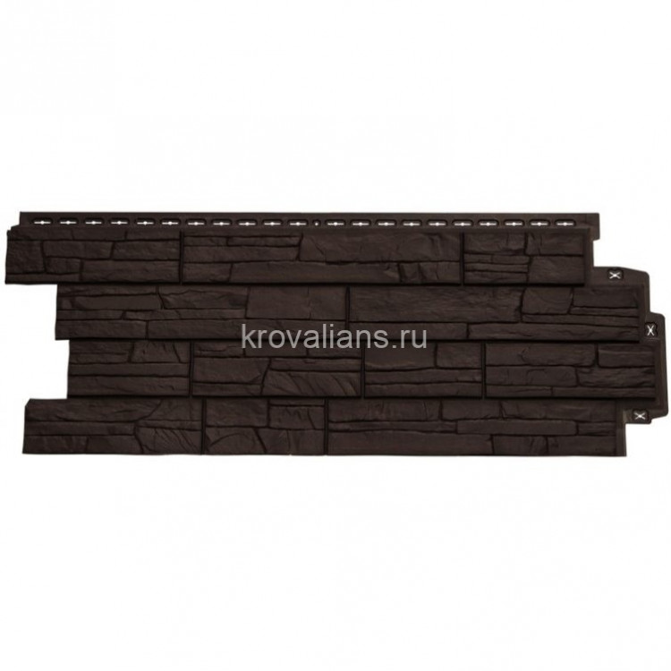 GL Панель фасадная полипропиленовая Сланец Стандарт коричневый (0,975*0,395) 10шт/уп