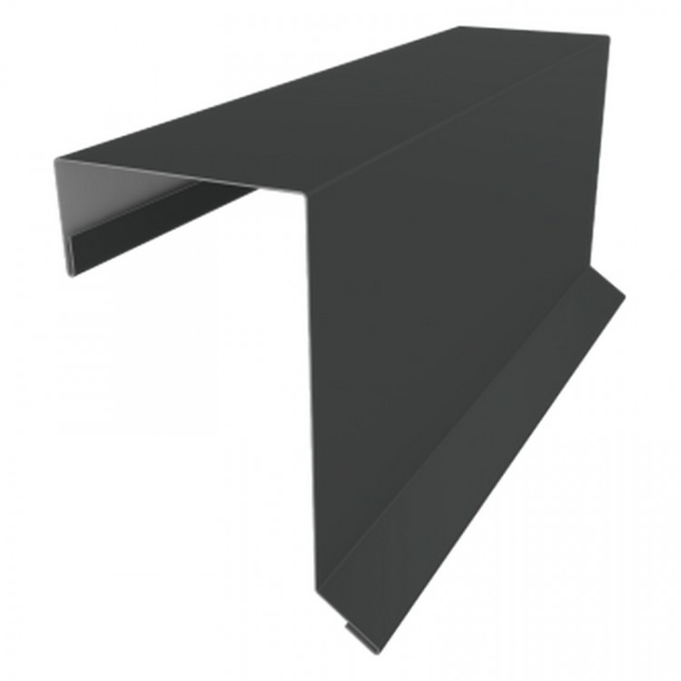 Планка торцевая кровельная фальц 65х97 0,5 Satin с пленкой RAL 7016 антрацитово-серый (2м) Планка торцевая кровельная фальц 65х97 0,5 Satin с пленкой RAL 7016 антрацитово-серый (2м)