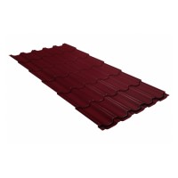 Металлочерепица Grand Line (Гранд Лайн) квинта плюс c 3D резом 0,5 Satin RAL 3005 /1 кв.м./