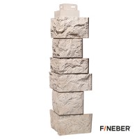 FineBer Угол наружный Камень дикий Мелованный белый 485х143мм, 10шт/уп
