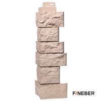 FineBer Угол наружный Камень дикий Песочный 485х143мм, 10шт/уп