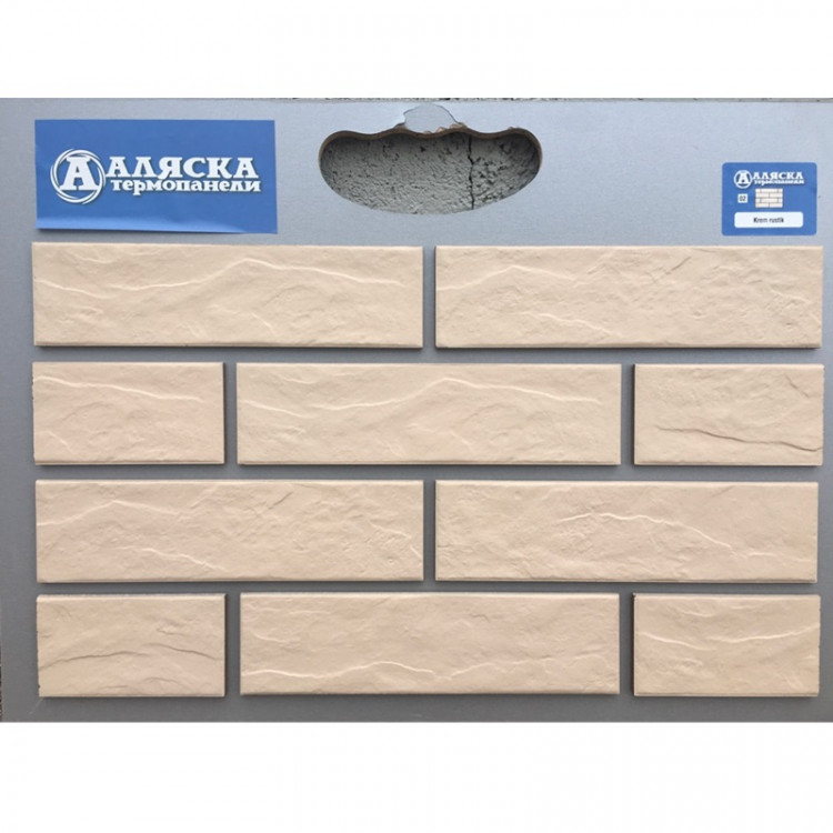 Термопанель АЛЯСКА Krem rustik (1,140х0,596х60мм) 0,65м2 60шт/палл