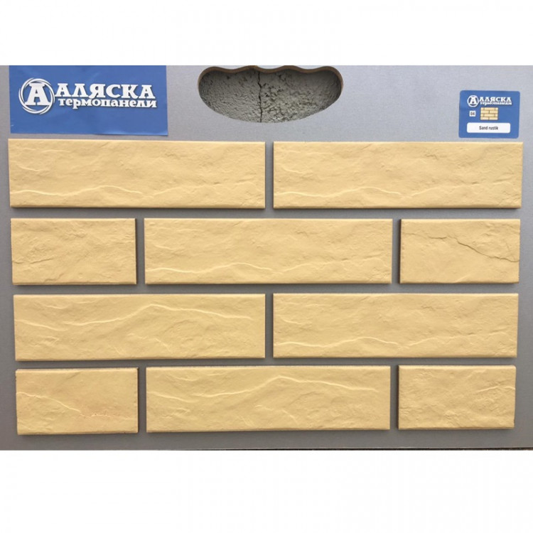 Термопанель АЛЯСКА Sand rustik (1,140х0,596х60мм) 0,65м2 60шт/палл