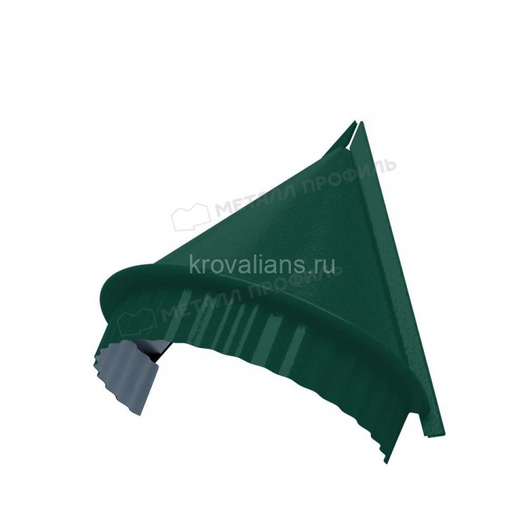 МеталлПрофиль Заглушка конька круглого конусная NormanMP (Полиэстер-01-6005-0.5) /1 шт/