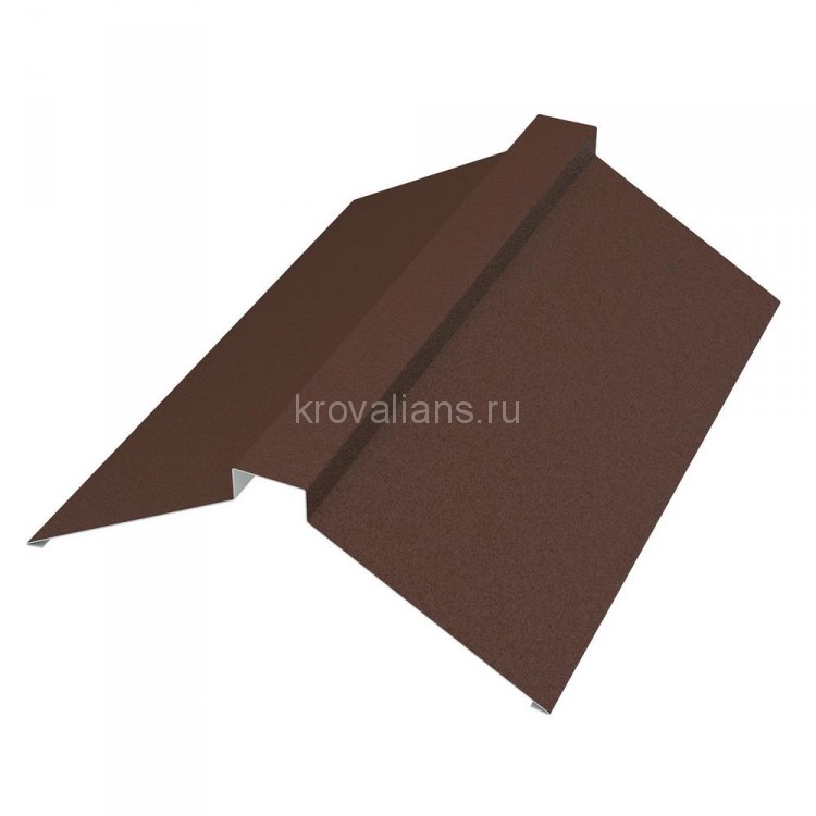 Конёк плоский 116х30х116х2000 мм PE Rooftop Glance 0,5мм Zn180 RAL8017