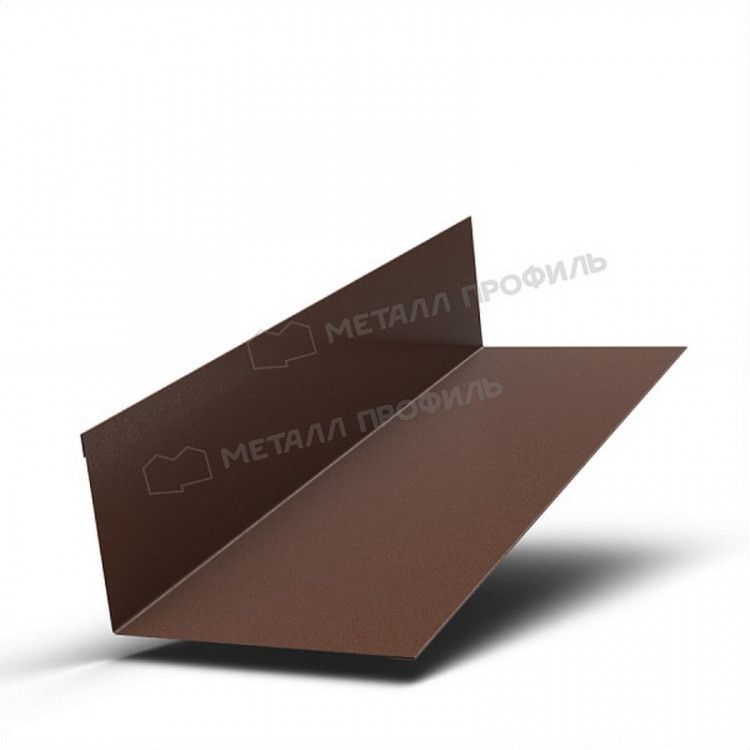 МеталлПрофиль Планка примыкания верхняя 250х147х2000 (VALORI-20-Brown-0.5) /1 шт/