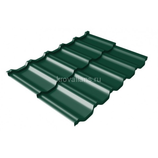 Металлочерепица Grand Line (Гранд Лайн) квинта Uno c 3D резом 0,45 PE RAL 6005 /1 кв.м./