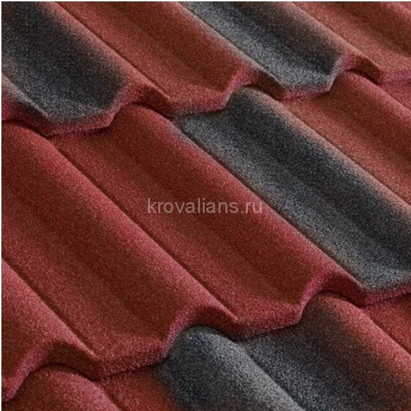 Композитная черепица Metrotile (Метротайл) Gallo (Красно-Черный) /лист/
