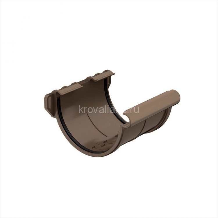 Galeco PVC 124 110/80 Соединитель желоба Темно-коричневый RAL 8019 (20шт/уп)
